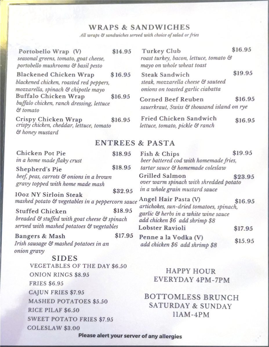 Ryan Maguire's Bar & Restaurant Menu - Image 1